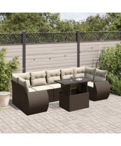 vidaXL vidaXL 8-cz. zestaw wypoczynkowy do ogrodu, z poduszkami, brązowy Dārza mēbeļu komplekti