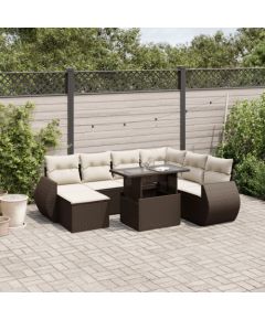 vidaXL vidaXL 8-cz. zestaw wypoczynkowy do ogrodu, z poduszkami, brązowy Dārza mēbeļu komplekti