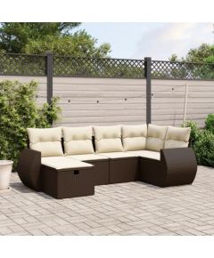 vidaXL vidaXL 6-cz. zestaw wypoczynkowy do ogrodu, z poduszkami, brązowy Dārza mēbeļu komplekti