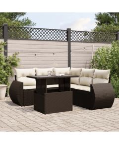 vidaXL vidaXL 6-cz. zestaw wypoczynkowy do ogrodu, z poduszkami, brązowy Dārza mēbeļu komplekti