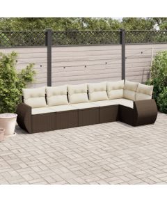 vidaXL vidaXL 6-cz. zestaw wypoczynkowy do ogrodu, z poduszkami, brązowy Dārza mēbeļu komplekti