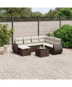 vidaXL vidaXL 8-cz. zestaw wypoczynkowy do ogrodu, z poduszkami, brązowy Dārza mēbeļu komplekti