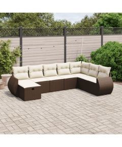 vidaXL vidaXL 8-cz. zestaw wypoczynkowy do ogrodu, z poduszkami, brązowy Dārza mēbeļu komplekti