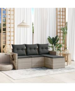 vidaXL vidaXL 4-cz. zestaw wypoczynkowy do ogrodu, poduszki, jasnoszary Dārza mēbeļu komplekti