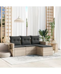 vidaXL vidaXL 4-cz. zestaw wypoczynkowy do ogrodu, poduszki, jasnoszary Dārza mēbeļu komplekti