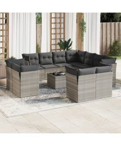 vidaXL vidaXL 12-cz. zestaw mebli ogrodowych, z poduszkami, jasnoszary Dārza mēbeļu komplekti