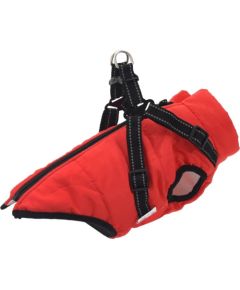 vidaXL Płaszcz dla psa z szelkami, wodoodporny, czerwony, 2XL Citas preces