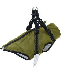 vidaXL Płaszcz dla psa z szelkami, wodoodporny, zielony, 2XL Citas preces