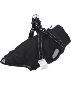 vidaXL Płaszcz dla psa z szelkami, wodoodporny, czarny, L Citas preces