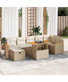 vidaXL vidaXL 5-cz. zestaw mebli ogrodowych z poduszkami, beżowy, polirattan Dārza mēbeļu komplekti