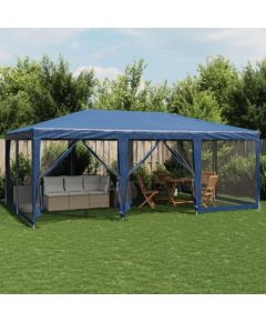 vidaXL Namiot imprezowy z 10 ścianami z siatki, niebieski, 6x4 m, HDPE Jaunumi -Dārzam