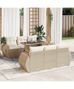 vidaXL vidaXL 7-cz. zestaw wypoczynkowy do ogrodu, z poduszkami, beżowy Dārza mēbeļu komplekti