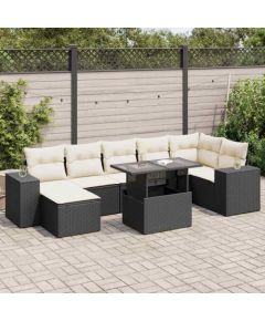 vidaXL vidaXL 8-cz. zestaw wypoczynkowy do ogrodu, z poduszkami, czarny Dārza mēbeļu komplekti