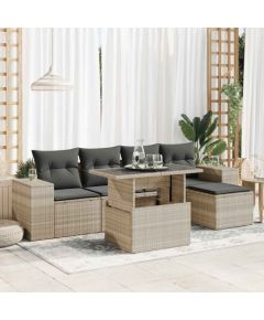 vidaXL vidaXL 6-cz. zestaw mebli ogrodowych, z poduszkami, jasnoszary Dārza mēbeļu komplekti