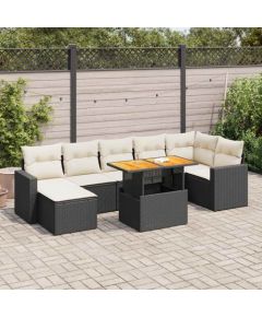 vidaXL vidaXL 8-cz. zestaw wypoczynkowy do ogrodu, z poduszkami, czarny Dārza mēbeļu komplekti