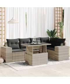 vidaXL vidaXL 6-cz. zestaw mebli ogrodowych, z poduszkami, jasnoszary Dārza mēbeļu komplekti