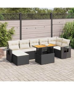 vidaXL vidaXL 8-cz. zestaw wypoczynkowy do ogrodu, z poduszkami, czarny Dārza mēbeļu komplekti