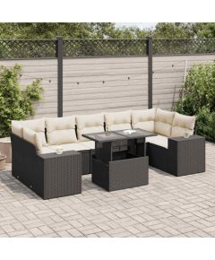 vidaXL vidaXL 8-cz. zestaw wypoczynkowy do ogrodu, z poduszkami, czarny Dārza mēbeļu komplekti