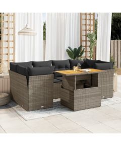 vidaXL 7-cz. zestaw wypoczynkowy do ogrodu, z poduszkami, szary Dārza mēbeļu komplekti