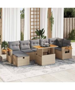 vidaXL vidaXL 5-cz. zestaw mebli ogrodowych z poduszkami, beżowy, polirattan Dārza mēbeļu komplekti