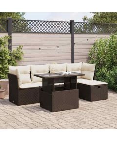 vidaXL vidaXL 6-cz. zestaw wypoczynkowy do ogrodu, z poduszkami, brązowy Dārza mēbeļu komplekti