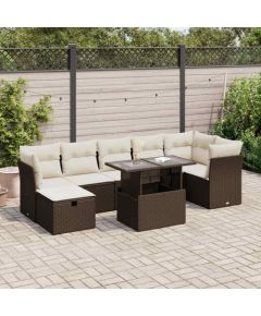 vidaXL vidaXL 8-cz. zestaw wypoczynkowy do ogrodu, z poduszkami, brązowy Dārza mēbeļu komplekti