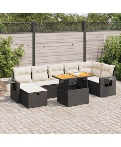 vidaXL vidaXL 5-cz. zestaw wypoczynkowy do ogrodu, poduszki polirattan akacja Dārza mēbeļu komplekti