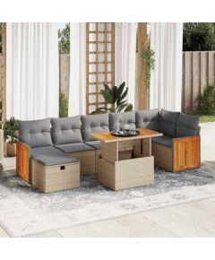 vidaXL vidaXL 5-cz. zestaw mebli ogrodowych z poduszkami, beżowy, polirattan Dārza mēbeļu komplekti