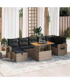 vidaXL vidaXL 5-cz. zestaw wypoczynkowy do ogrodu, poduszki polirattan akacja Dārza mēbeļu komplekti