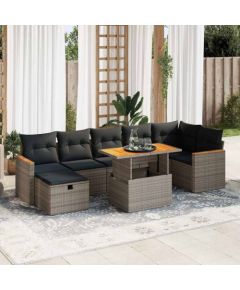 vidaXL vidaXL 5-cz. zestaw wypoczynkowy do ogrodu, poduszki, szary rattan PE Dārza mēbeļu komplekti