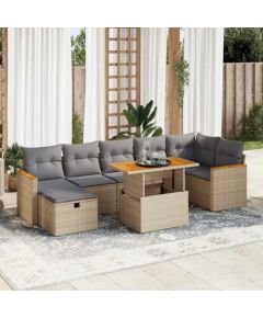 vidaXL vidaXL 5-cz. zestaw mebli ogrodowych z poduszkami, beżowy, polirattan Dārza mēbeļu komplekti