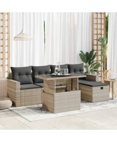 vidaXL vidaXL 6-cz. zestaw mebli ogrodowych, z poduszkami, jasnoszary Dārza mēbeļu komplekti