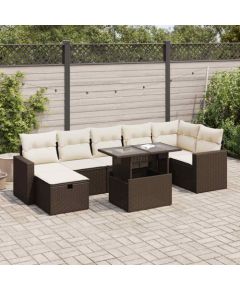 vidaXL vidaXL 8-cz. zestaw wypoczynkowy do ogrodu, z poduszkami, brązowy Dārza mēbeļu komplekti