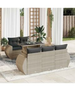 vidaXL 6-cz. zestaw mebli ogrodowych, z poduszkami, jasnoszary Dārza mēbeļu komplekti