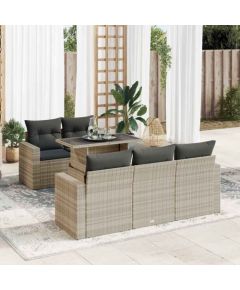 vidaXL vidaXL 6-cz. zestaw mebli ogrodowych, z poduszkami, jasnoszary Dārza mēbeļu komplekti