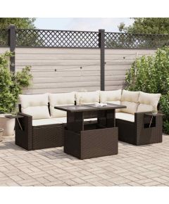 vidaXL vidaXL 6-cz. zestaw wypoczynkowy do ogrodu, z poduszkami, brązowy Dārza mēbeļu komplekti