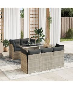 vidaXL vidaXL 6-cz. zestaw mebli ogrodowych, z poduszkami, jasnoszary Dārza mēbeļu komplekti