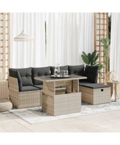 vidaXL vidaXL 6-cz. zestaw mebli ogrodowych, z poduszkami, jasnoszary Dārza mēbeļu komplekti