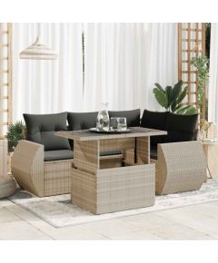 vidaXL vidaXL 6-cz. zestaw mebli ogrodowych, z poduszkami, jasnoszary Dārza mēbeļu komplekti