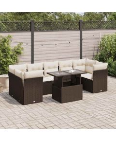 vidaXL vidaXL 8-cz. zestaw wypoczynkowy do ogrodu, z poduszkami, brązowy Dārza mēbeļu komplekti