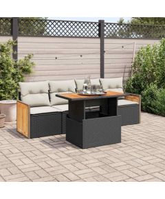 vidaXL vidaXL 5-cz. zestaw wypoczynkowy do ogrodu, poduszki polirattan akacja Dārza mēbeļu komplekti