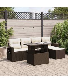 vidaXL vidaXL 6-cz. zestaw wypoczynkowy do ogrodu, z poduszkami, brązowy Dārza mēbeļu komplekti