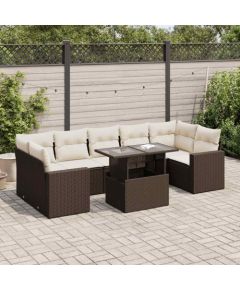 vidaXL vidaXL 8-cz. zestaw wypoczynkowy do ogrodu, z poduszkami, brązowy Dārza mēbeļu komplekti