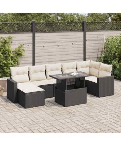 vidaXL vidaXL 8-cz. zestaw wypoczynkowy do ogrodu, z poduszkami, czarny Dārza mēbeļu komplekti