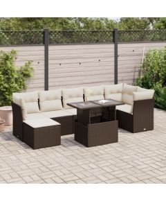 vidaXL vidaXL 8-cz. zestaw wypoczynkowy do ogrodu, z poduszkami, brązowy Dārza mēbeļu komplekti