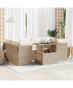 vidaXL vidaXL 7-cz. zestaw wypoczynkowy do ogrodu, z poduszkami, beżowy Dārza mēbeļu komplekti