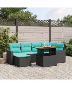 vidaXL 11-cz. zestaw mebli ogrodowych z poduszkami, beżowy, polirattan Dārza mēbeļu komplekti