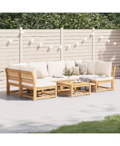 vidaXL 7-cz. zestaw wypoczynkowy do ogrodu, z poduszkami, akacja Dārza mēbeļu komplekti