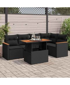 vidaXL 5-cz. zestaw wypoczynkowy do ogrodu, poduszki polirattan akacja Dārza mēbeļu komplekti