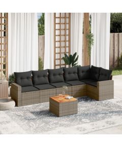 vidaXL vidaXL 7-cz. zestaw wypoczynkowy do ogrodu, z poduszkami, szary Dārza mēbeļu komplekti